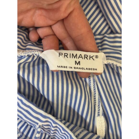 Primark Blue/White Stripe Casual Wide Leg Lounge Travel Resort Pants Womens Med - Picture 8 of 8